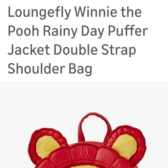 Disney Red Winnie the Pooh Kids Backpack - Picture 4 of 6